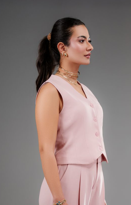 Pink Sleeveless Vest