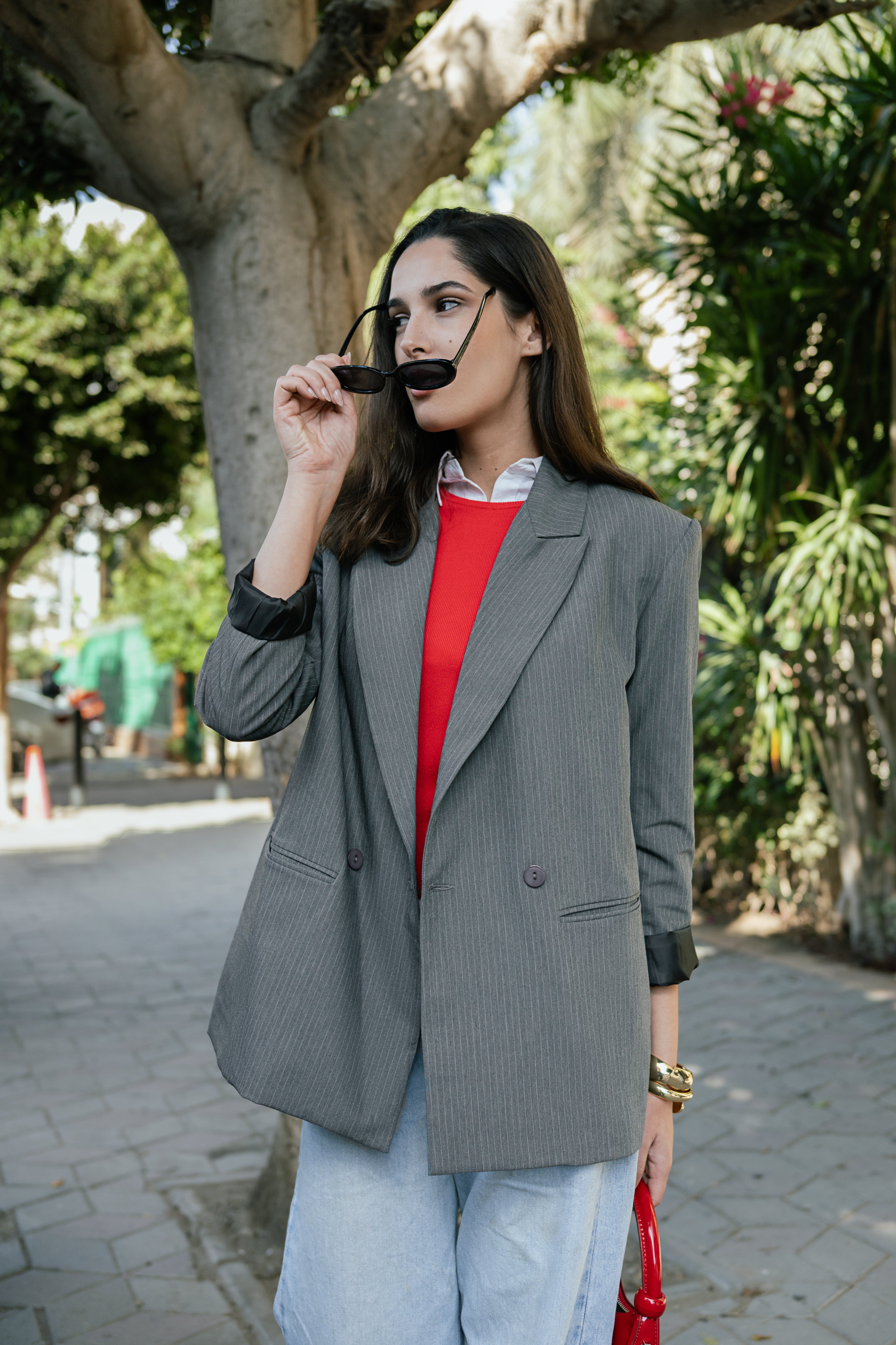 Silent Pinstripe Grey Blazer