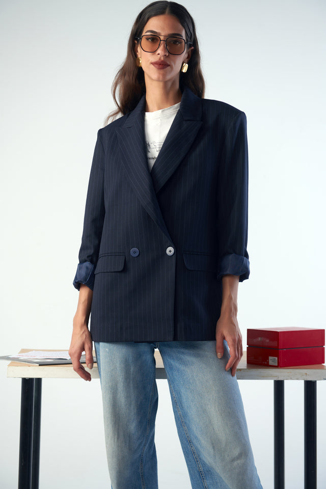 Stripped Blue Blazer