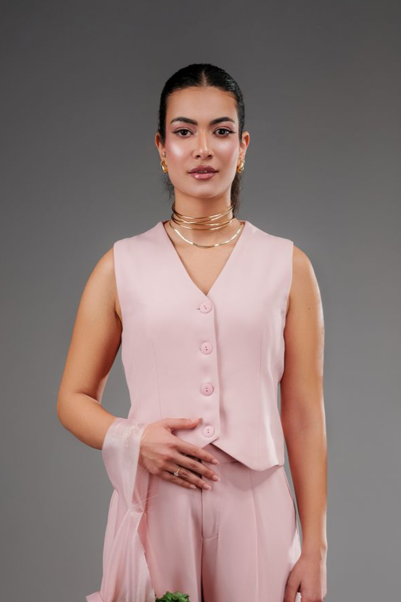Pink Sleeveless Vest