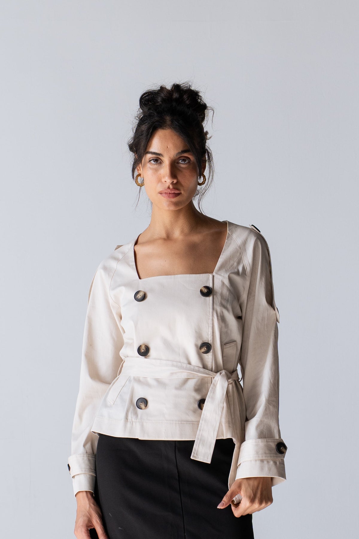 Sleek Trench Blouse
