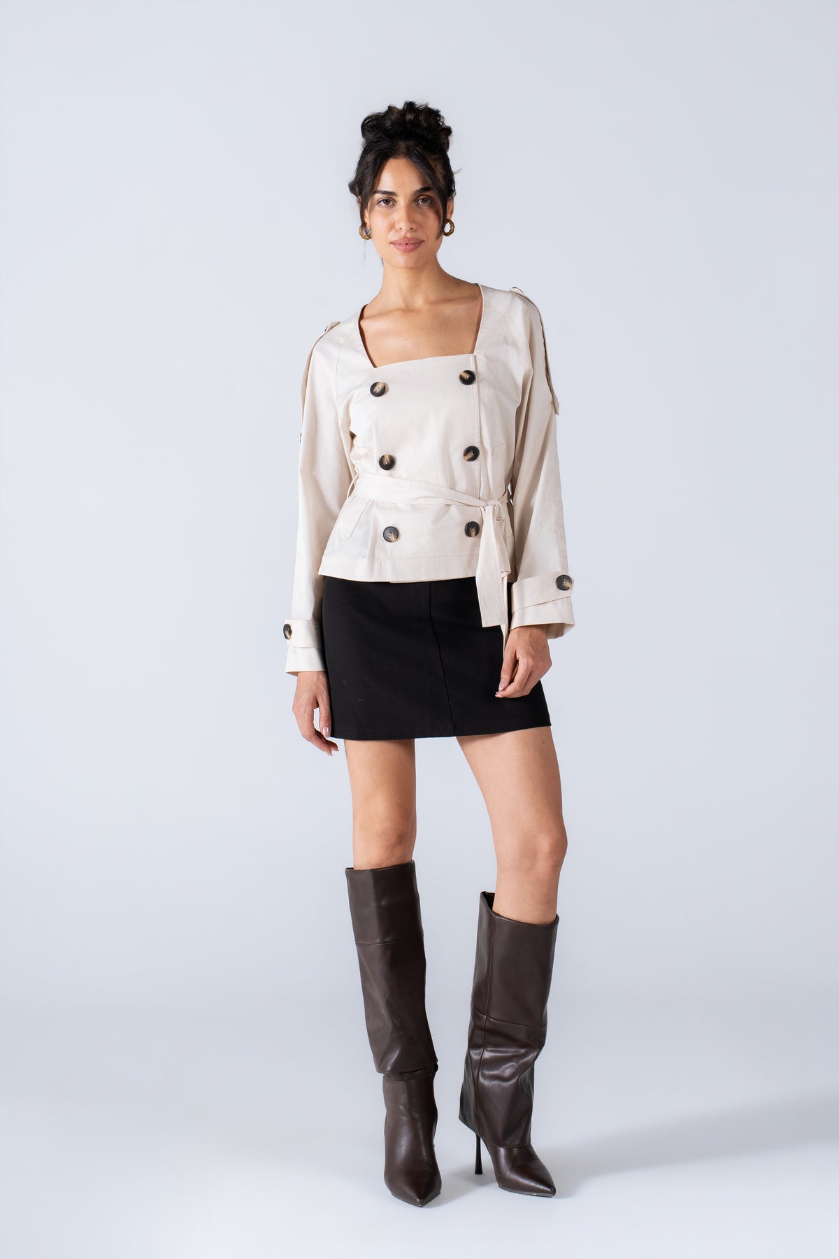 Sleek Trench Blouse