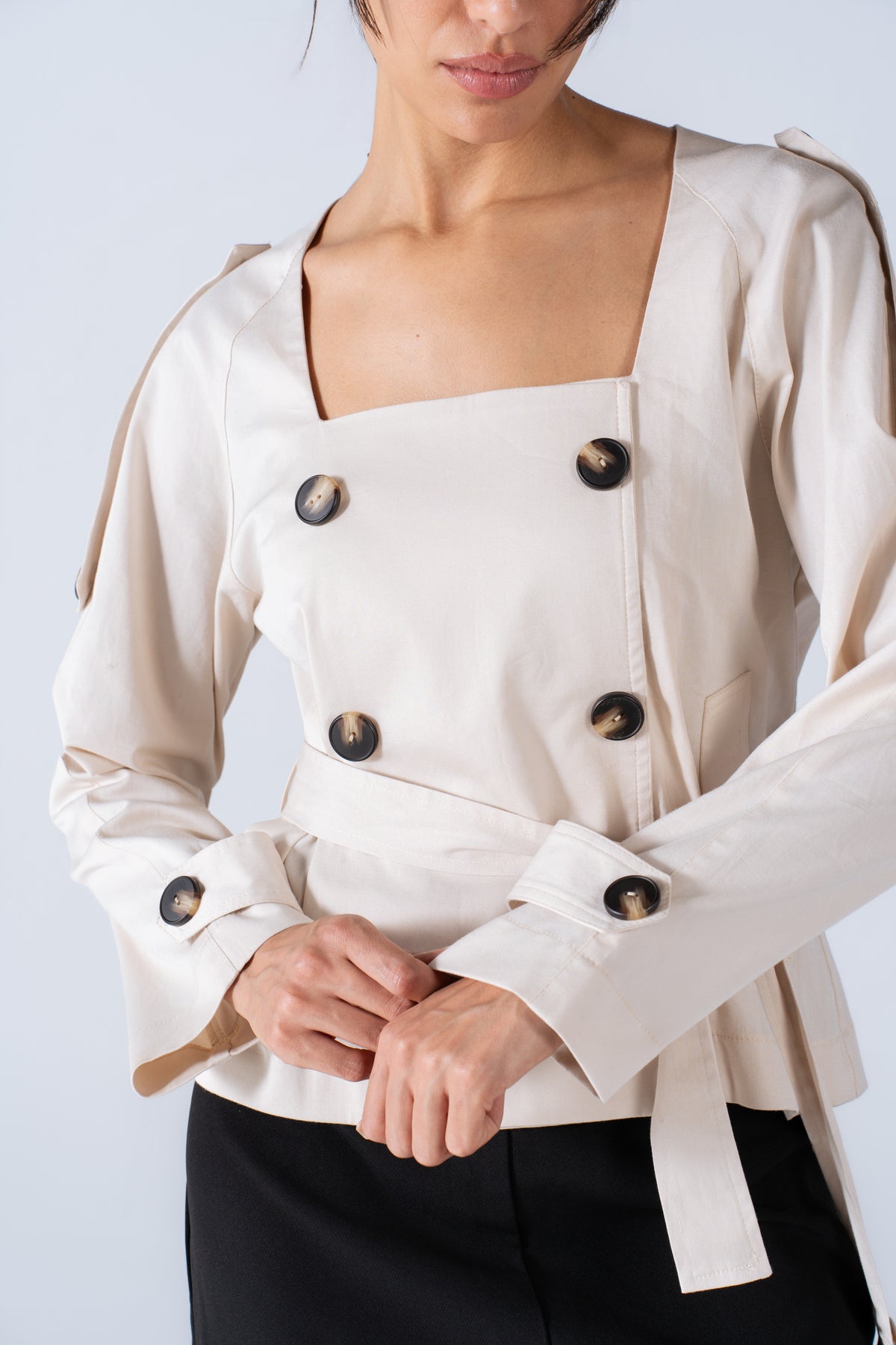 Sleek Trench Blouse