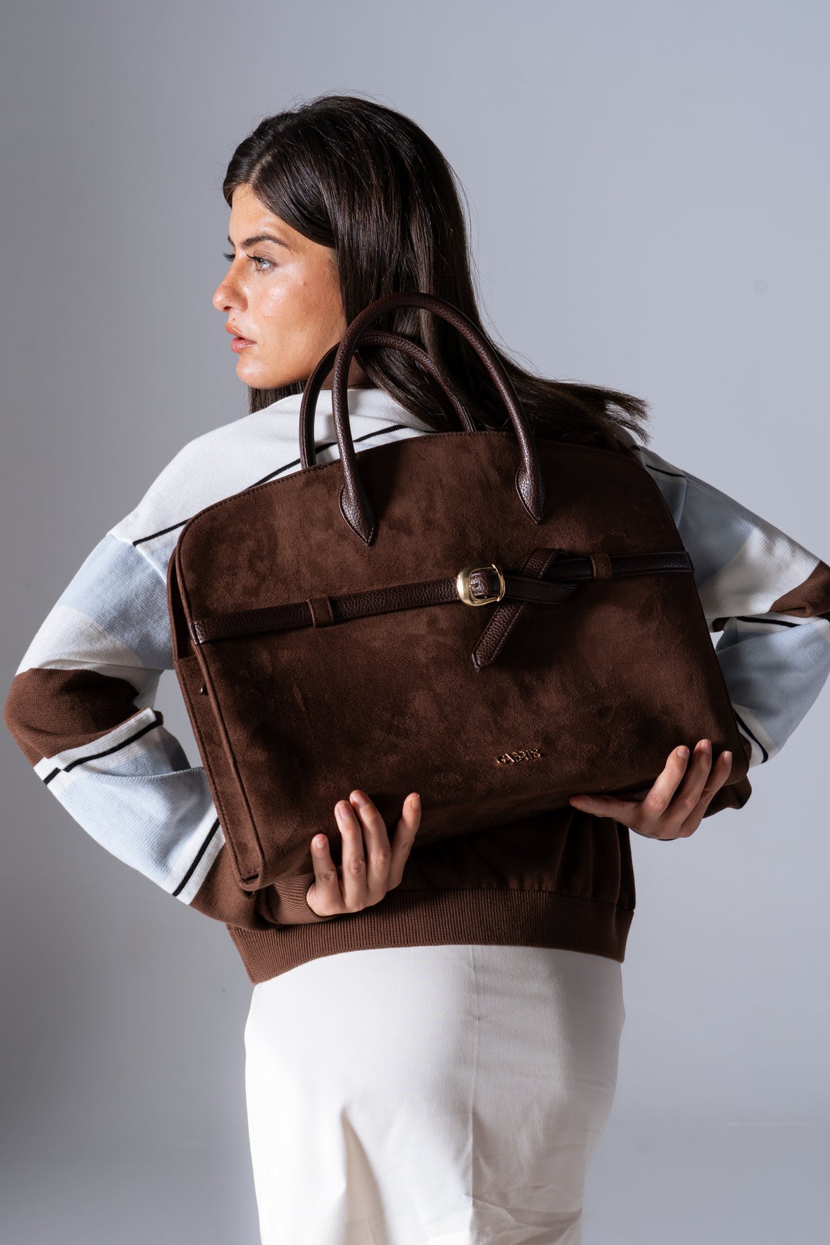 A Soft-Suede Carryall Bag