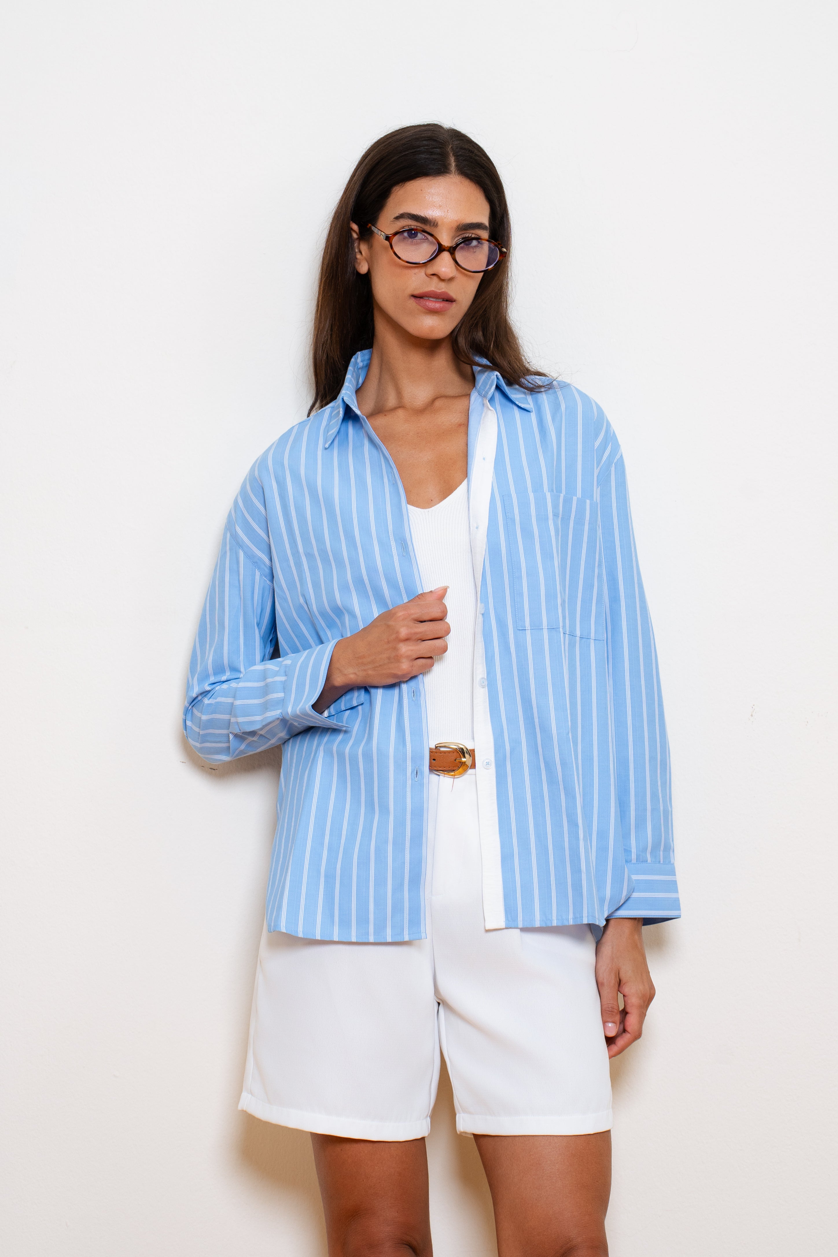 Stripped Blue Loose Shirt
