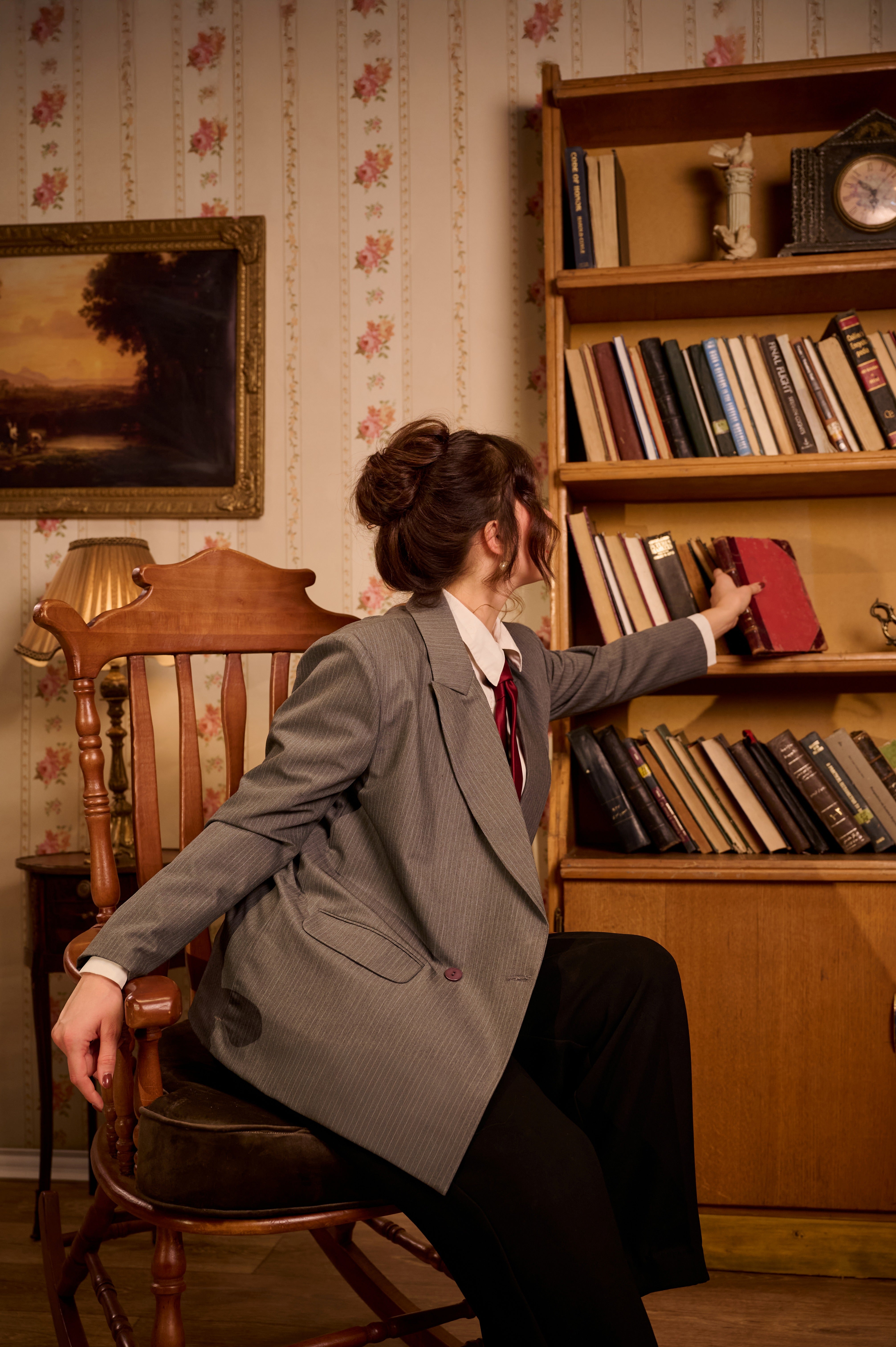 The Silent Pinstripe Grey Blazer