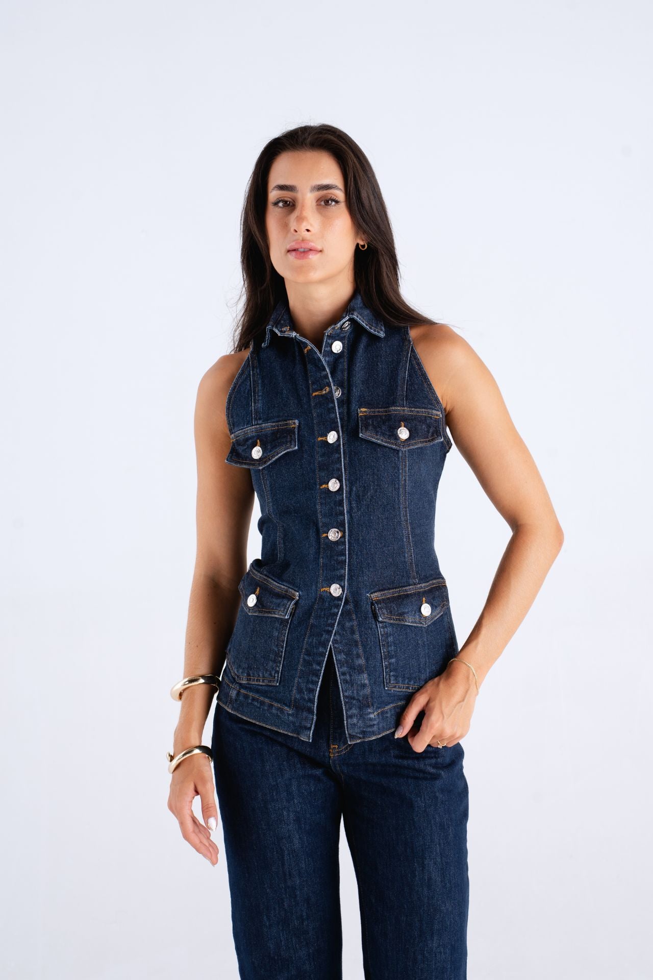 The Shaped Denim Vest