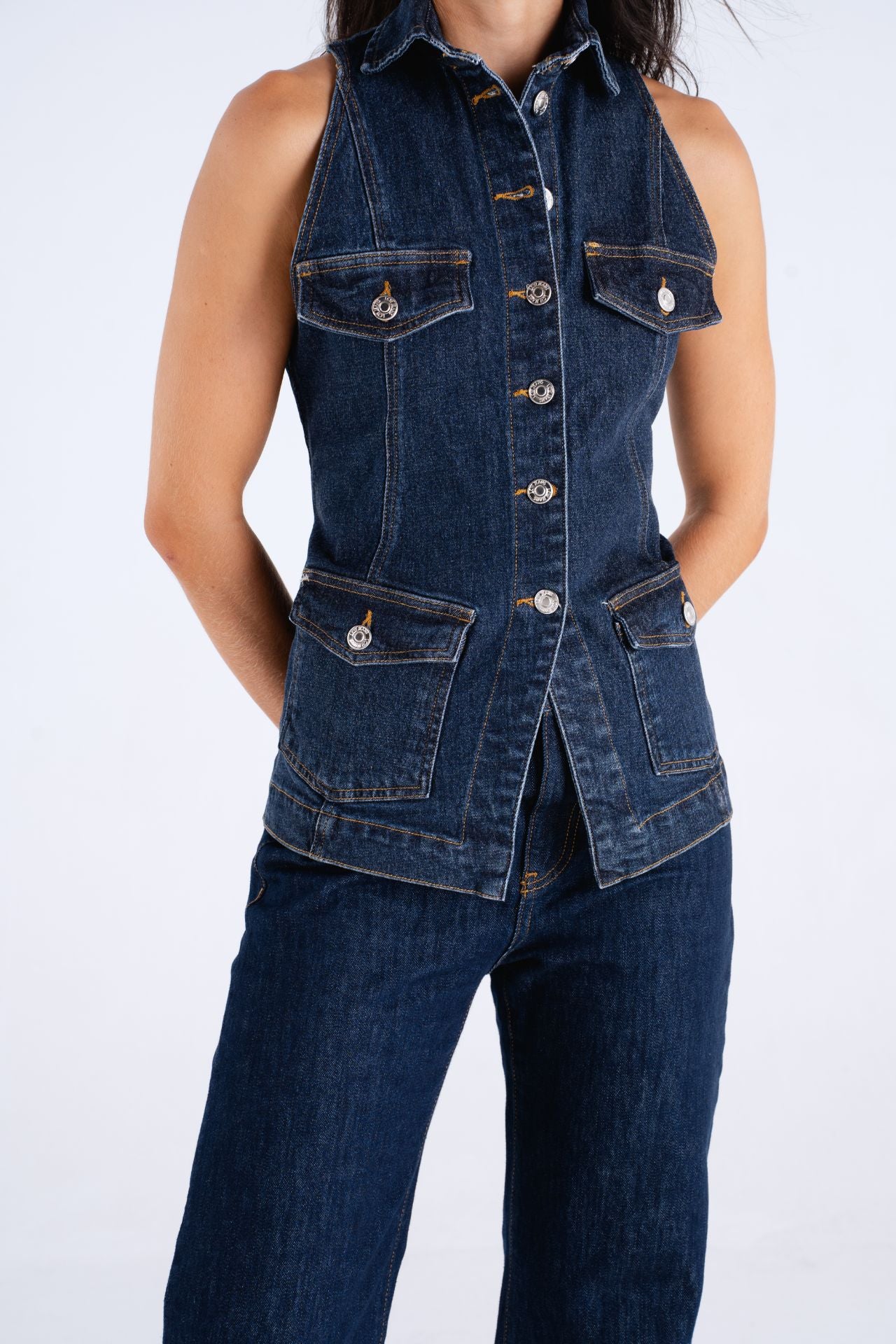 The Shaped Denim Vest