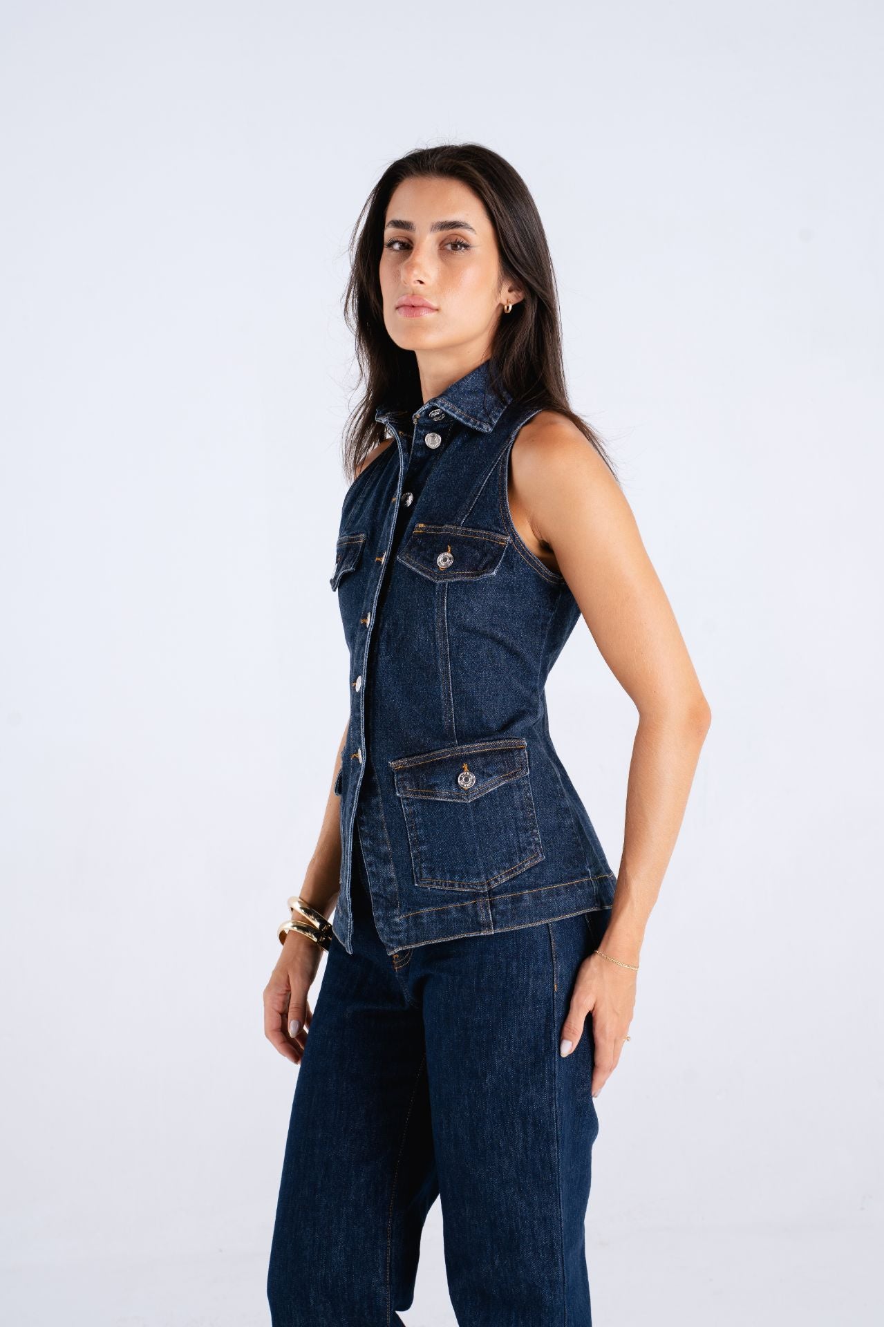 The Shaped Denim Vest